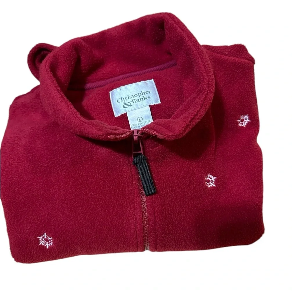 Christopher & Banks Red Cardigan  Penguin design Size Large - Picture 6 of 14